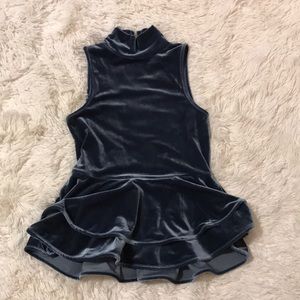 Beautiful blue velvet top Torn by Ronny Kobo